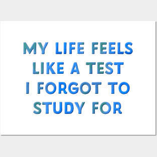 My Life Feels Like a Test I Forgot to Study for Posters and Art